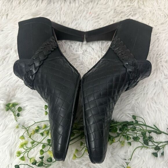 Brighton Roman Ankle Booties 3” Heel Braid Accent Black‎ Leather sz 9.5 M - Picture 8 of 10